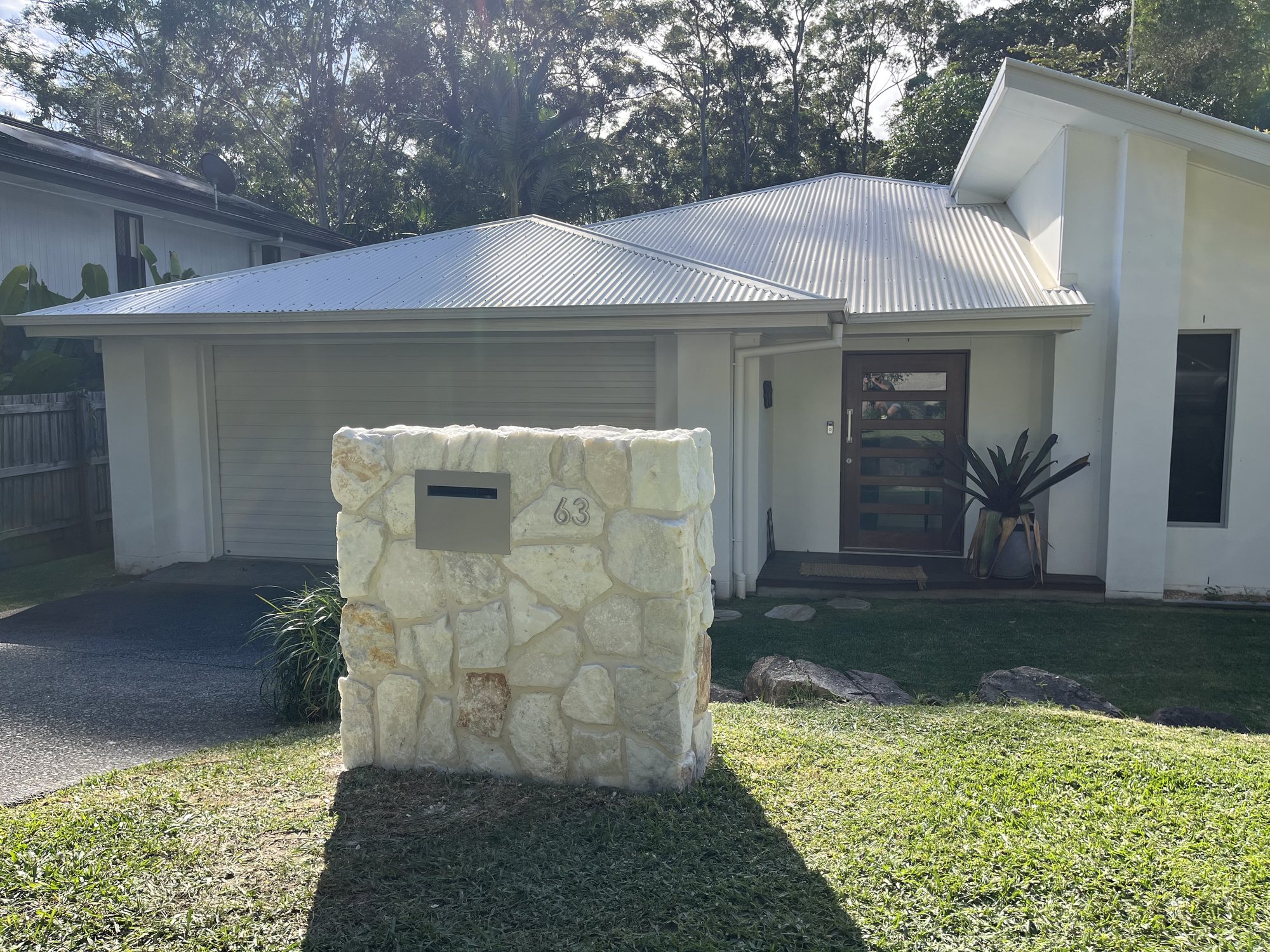 Natural stone clad letterbox - Stone Cladding Sunshine Coast